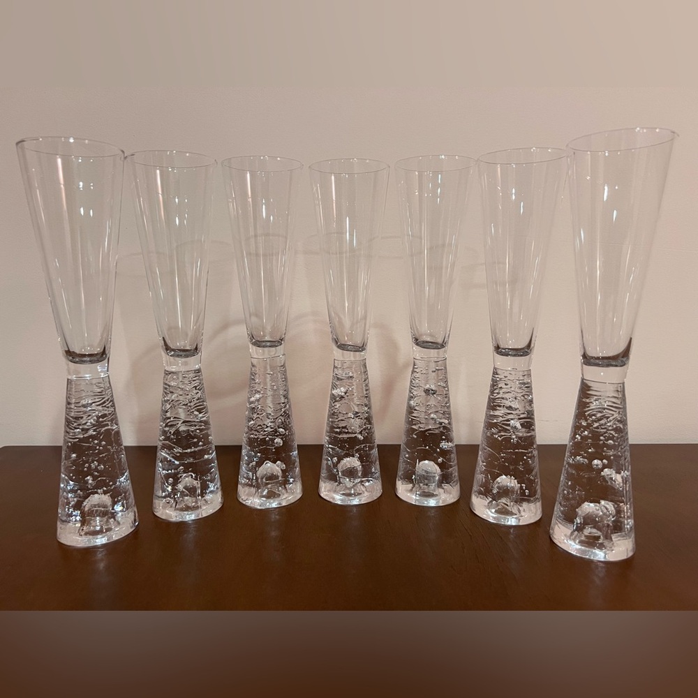 Timo Sarpaneva, Crystal champagne glasses "Archipelago" for Iittala Finland
